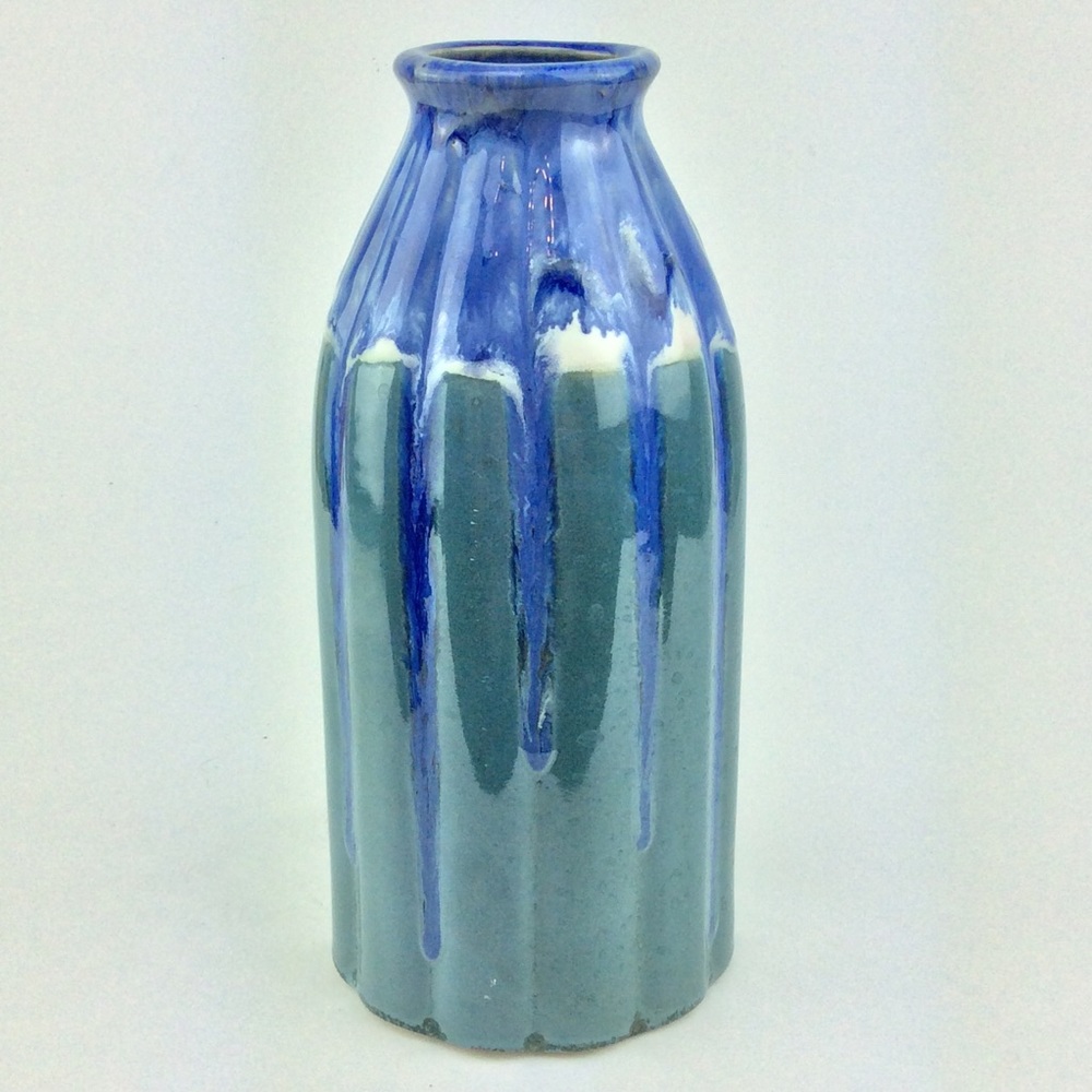 Green and blue bud vase